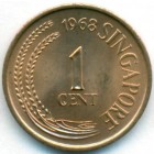 Сингапур, 1 цент 1968 год (UNC)