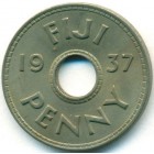 Фиджи, 1 пенни 1937 год (UNC)
