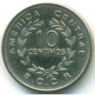 Коста-Рика, 10 сентимо 1972 год (UNC)