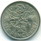 Великобритания, 6 пенсов 1967 год (UNC)