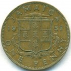 Ямайка, 1 пенни 1957 год