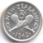 Новая Зеландия, 3 пенса 1942 год (AU)