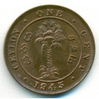Цейлон, 1 цент 1945 год (UNC)