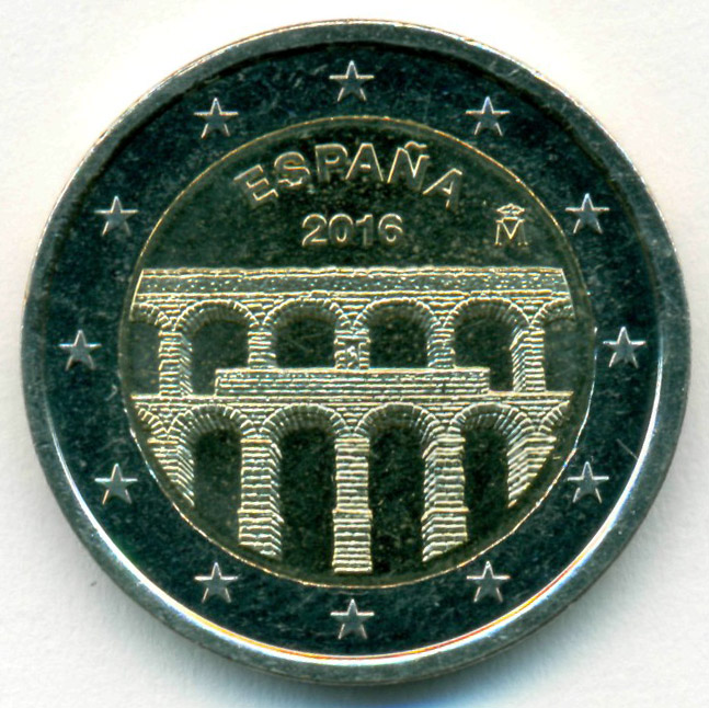 Испанская монета сканворд. Испания 2 евро 2016. Испания 2 евро 2016 акведук в Сеговии. Старинные испанские монеты. 2 Евро Испания 2016 Proof.