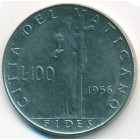 Ватикан, 100 лир 1956 год