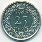 Суринам, 25 центов 1987 год