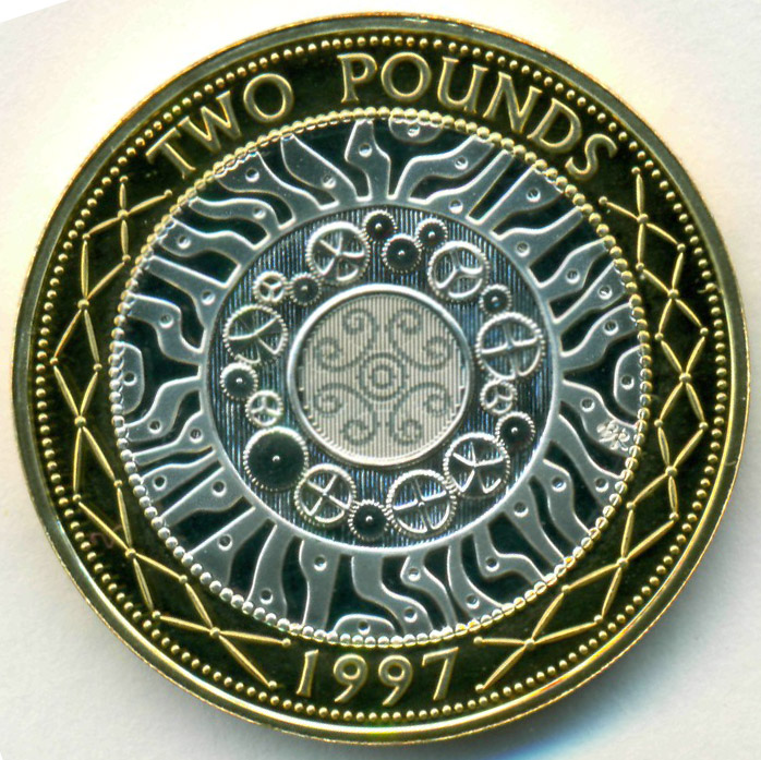 Монета мифы. 1 Фунт 2001 Великобритания. Ау монеты