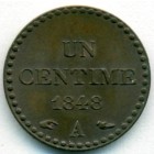 Франция, 1 сантим 1848 год А (UNC)