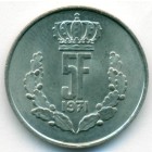 Люксембург, 5 франков 1971 год (UNC)