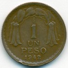 Чили, 1 песо 1942 год