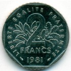 Франция, 2 франка 1981 год (UNC)