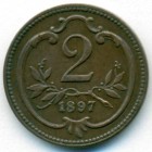 Австрия, 2 геллера 1897 год