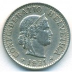 Швейцария, 5 раппенов 1931 год (AU)