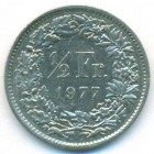 Швейцария, 1/2 франкa 1977 год